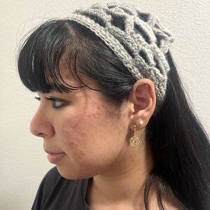 Gray Crochet Headband
